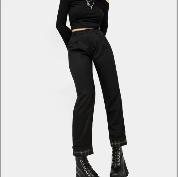 Disturbia Clover Check Contrast Trousers - Picture 2 of 9